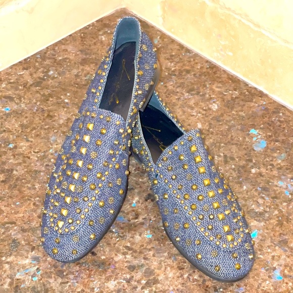 Anthropologie, Lola Cruz studded denim loafers - Picture 1 of 11